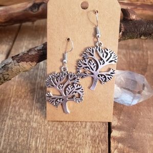 Large Silver TREE OF LIFE earrings ~Witchy~Wiccan~Goddess~Family~Love Gift idea